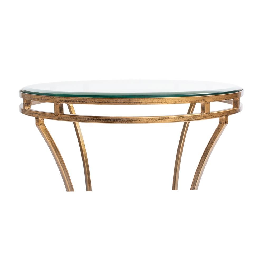 Modern Round Gilded End Table For Sale 1