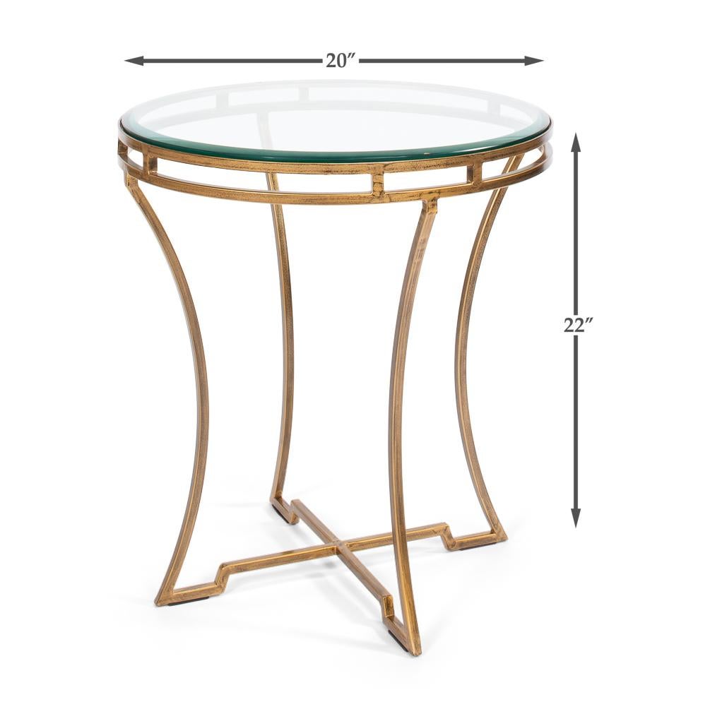 Modern Round Gilded End Table For Sale 2