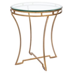 Table d'appoint moderne ronde et dorée