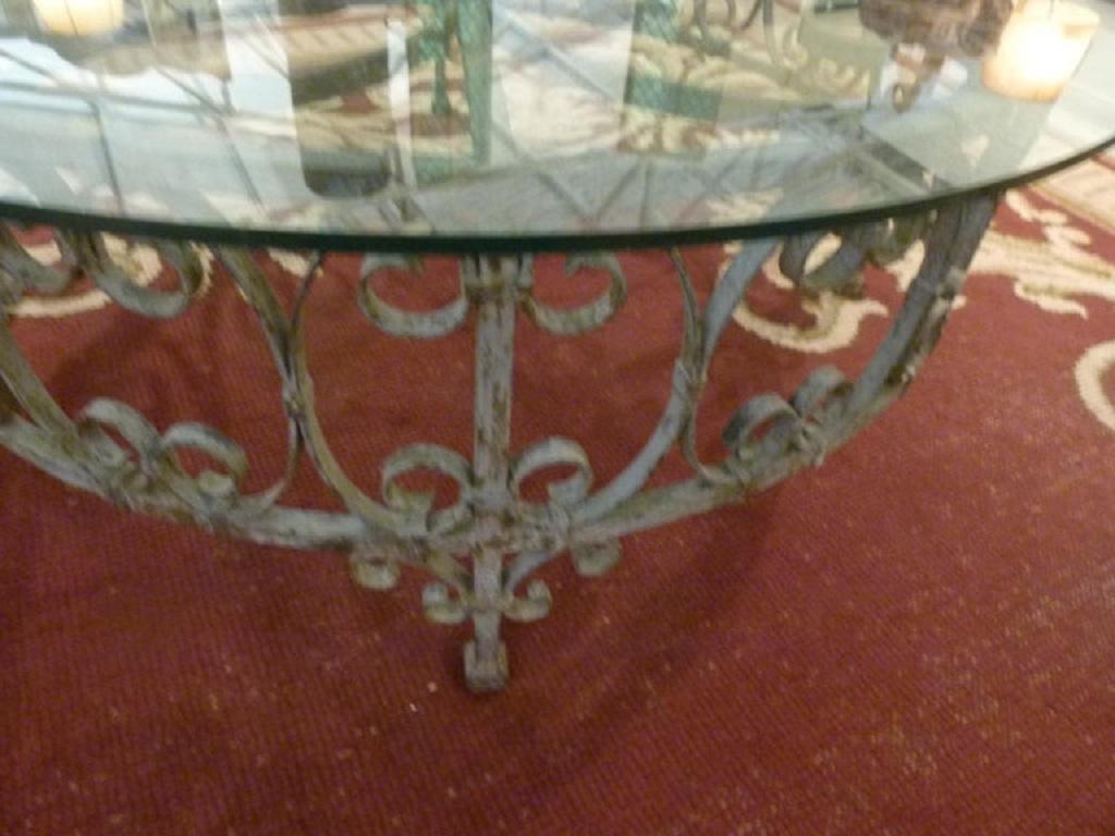 Spanish  Old and New Round Glass Coffee Table