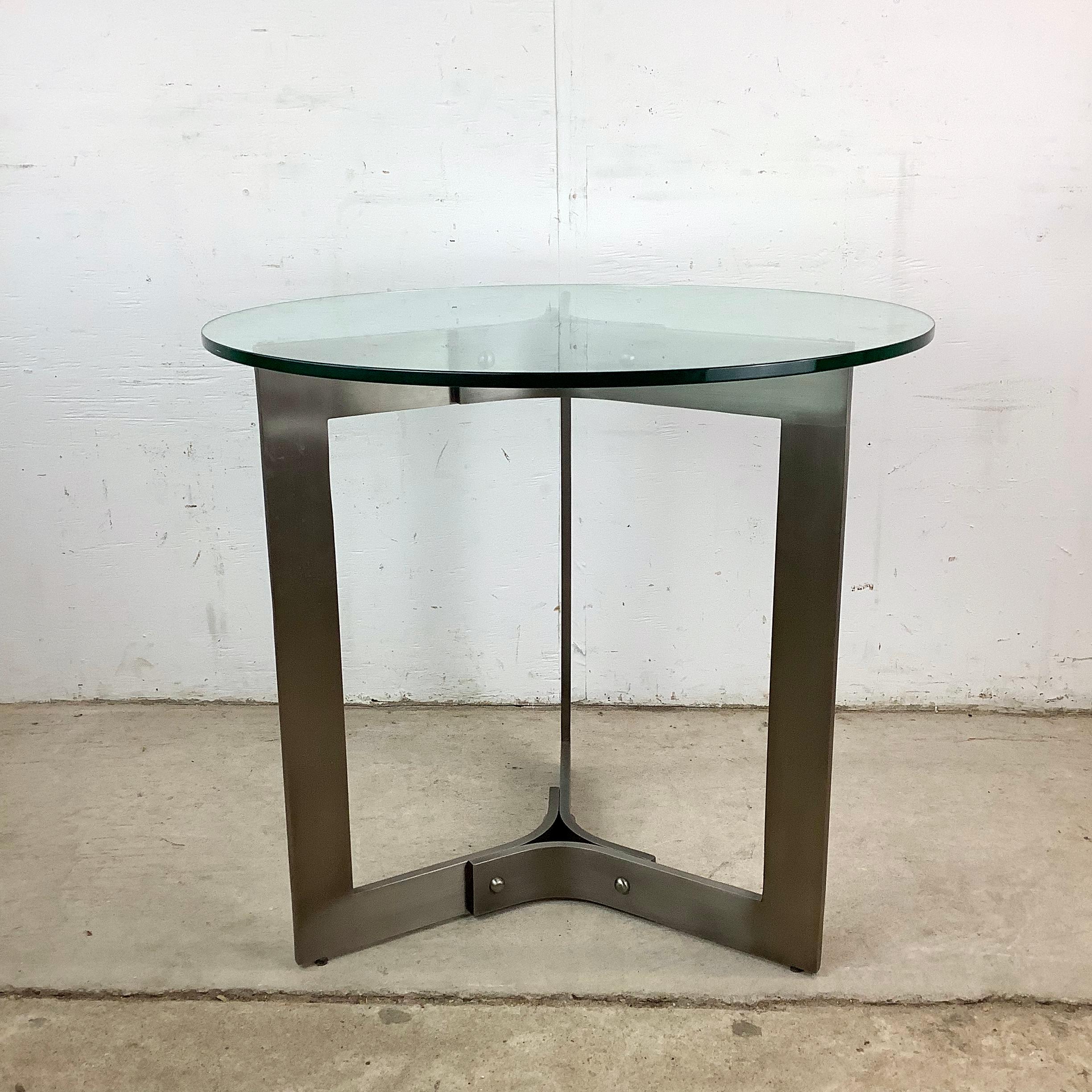Modern Round Glass Top Side Table 7