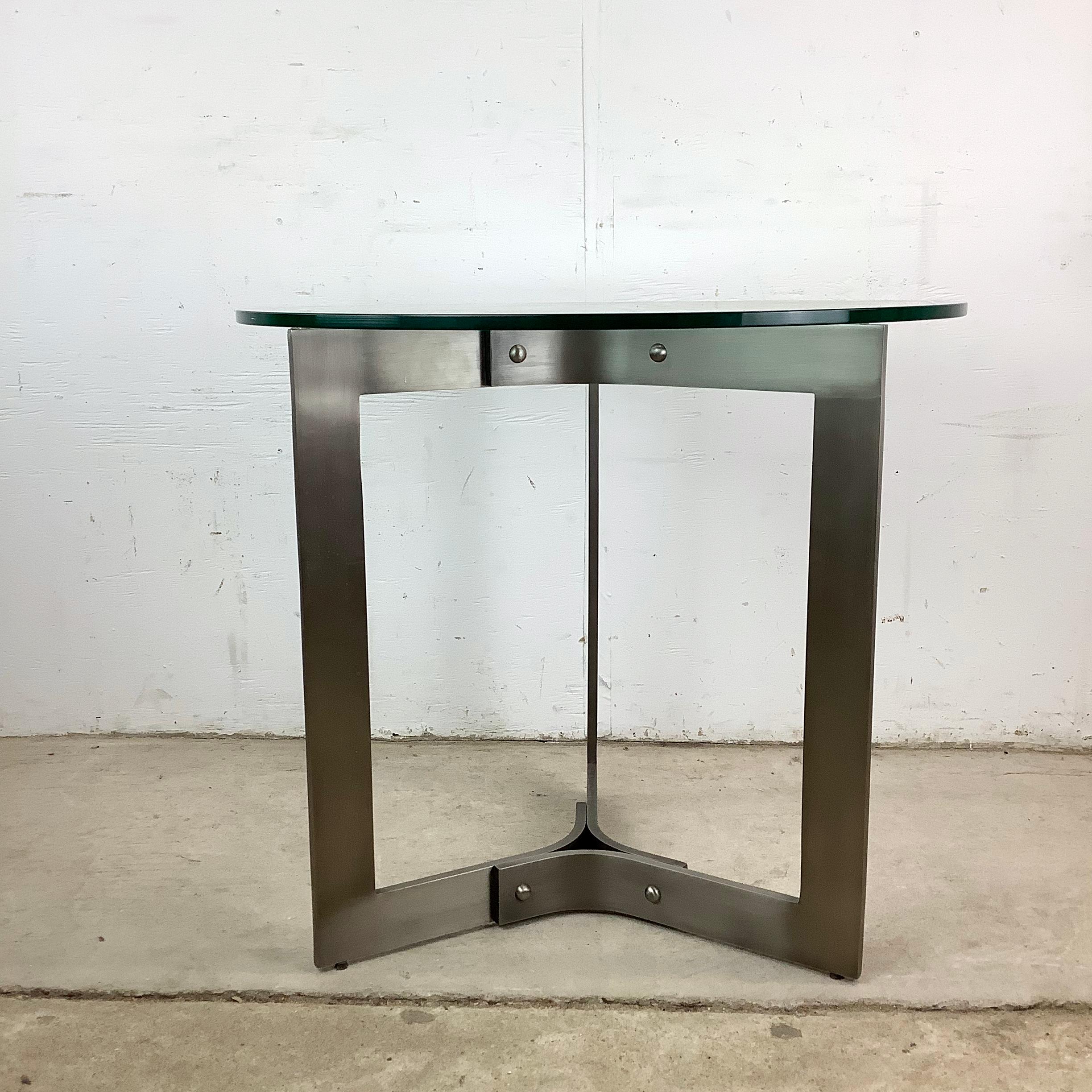 Modern Round Glass Top Side Table 8
