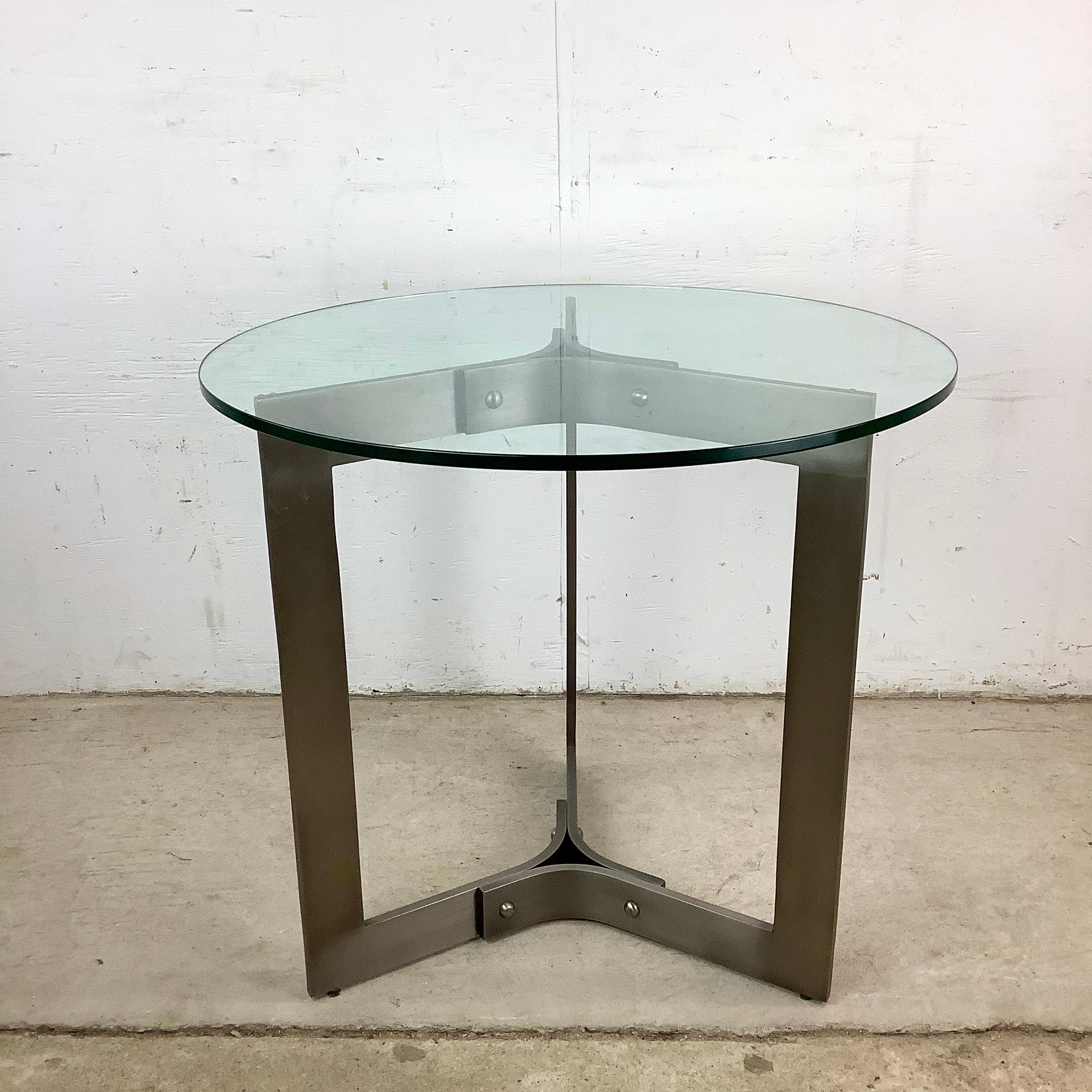 Unknown Modern Round Glass Top Side Table