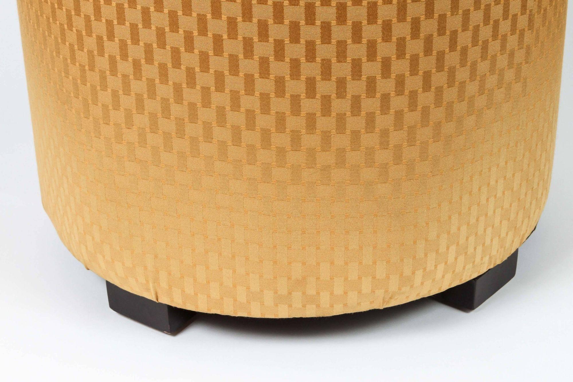 20th Century Modern Round Gold Moroccan Pouf For Sale