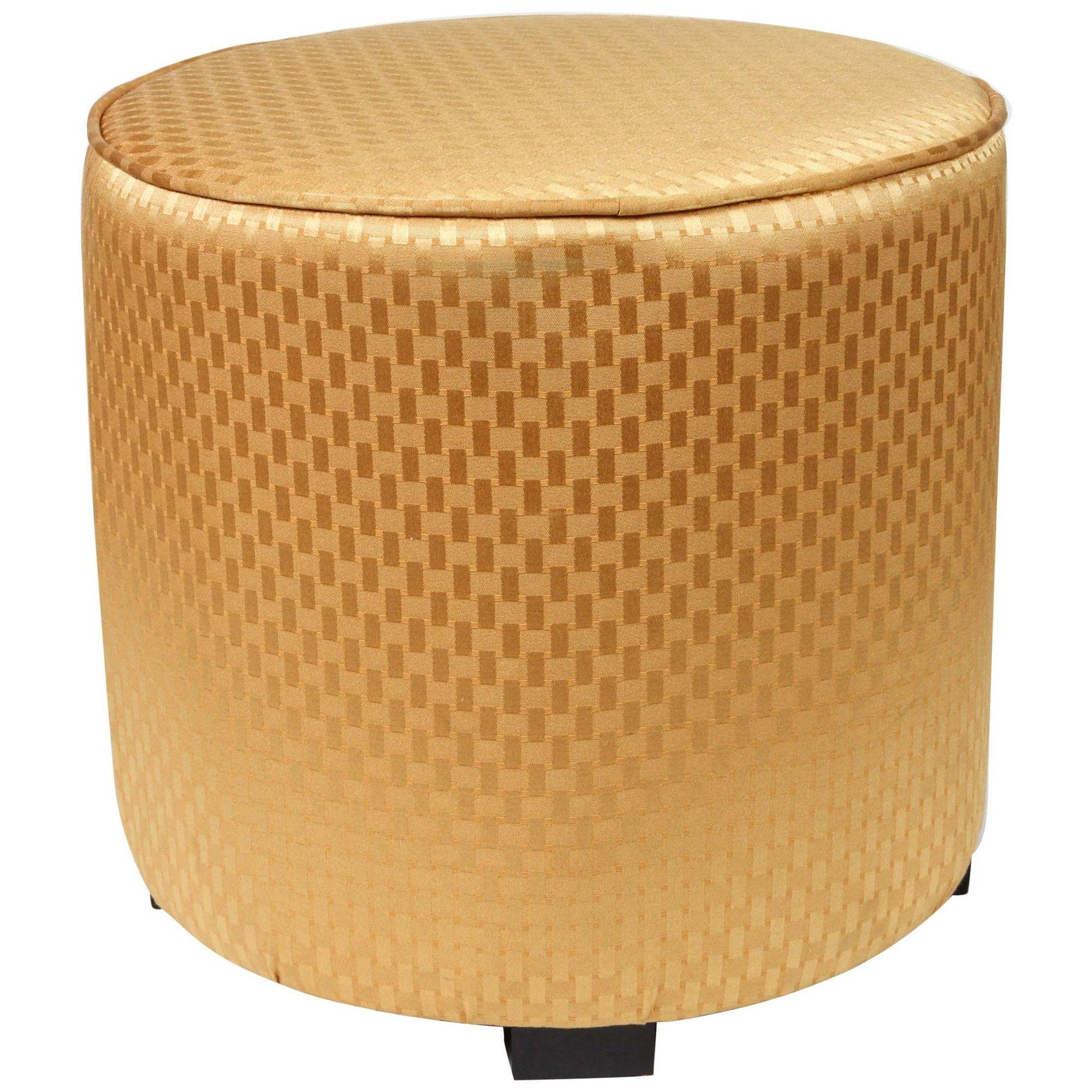 Modern Round Gold Moroccan Pouf For Sale 1