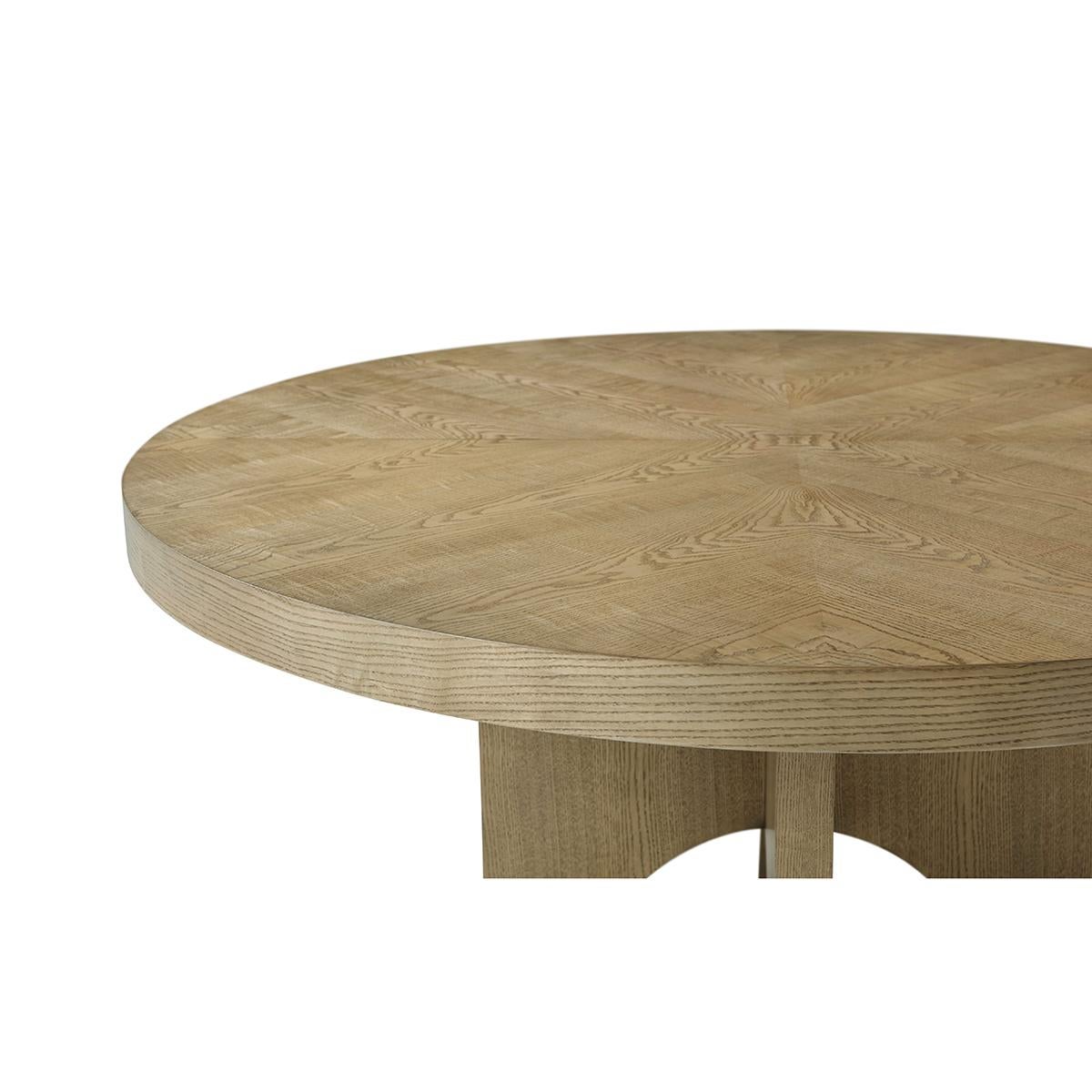 Modern Round Light Ash Dining Table In New Condition For Sale In Westwood, NJ