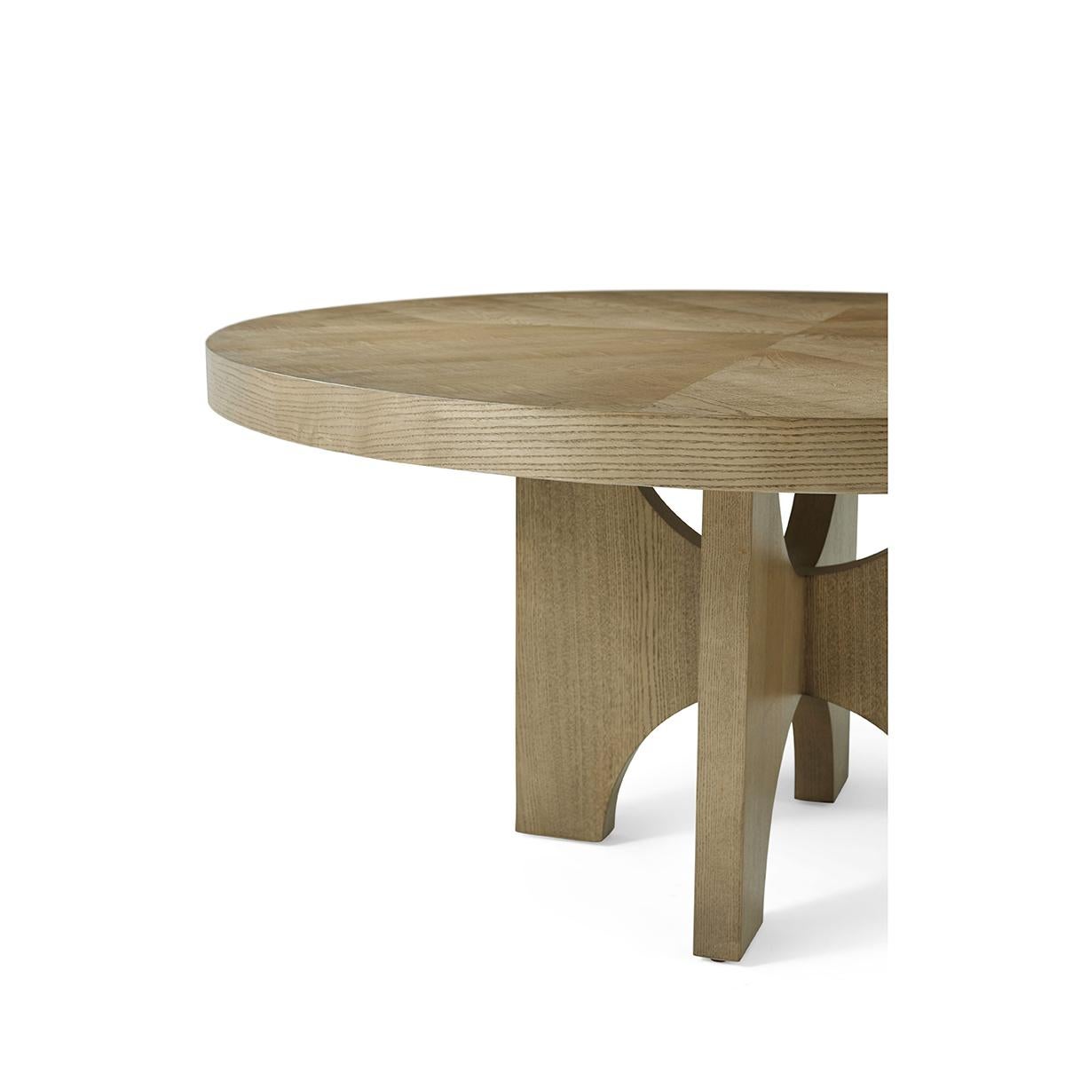 Wood Modern Round Light Ash Dining Table For Sale