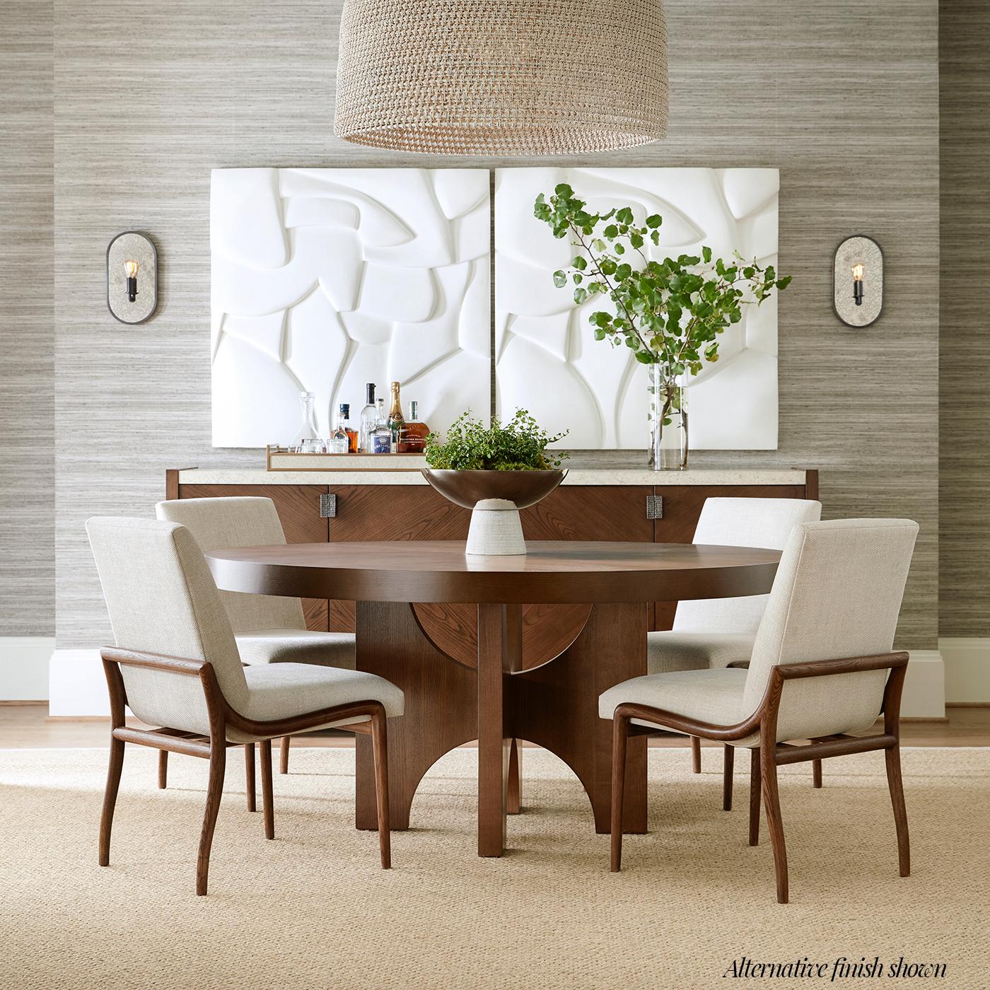 Modern Round Light Ash Dining Table For Sale 1