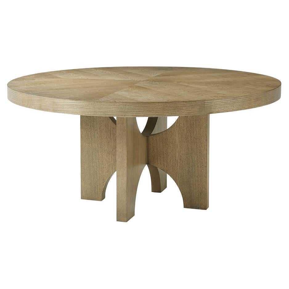 Modern Round Light Ash Dining Table For Sale