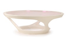 Modern Round Lucite Lacquered Coffee Table
