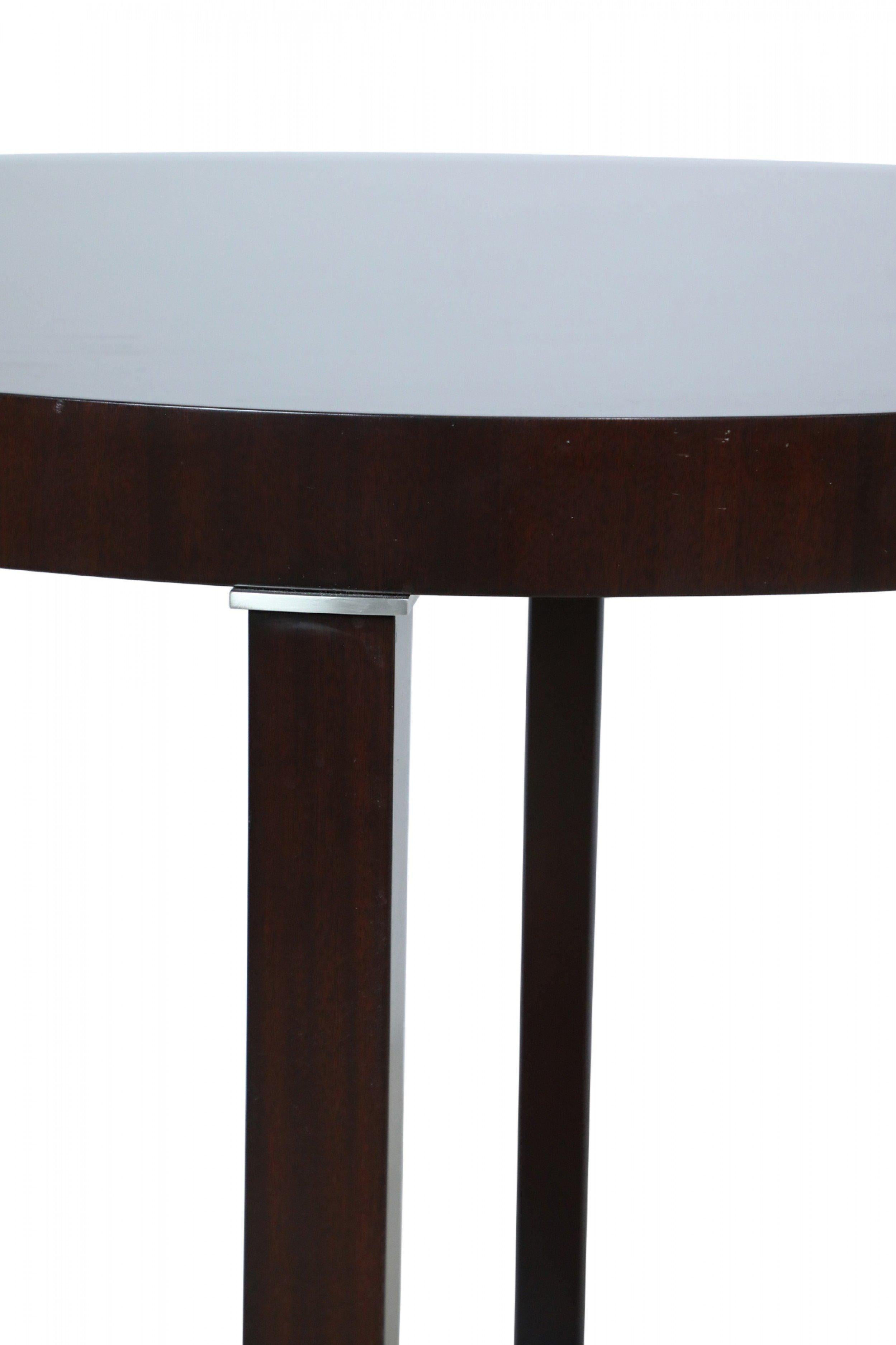 20th Century Modern Round Mahogany Center Table with Platform Base For Sale