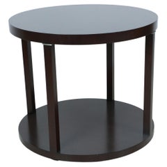 Vintage Modern Round Mahogany Center Table with Platform Base
