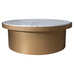 Modern Round Marble and Metal Coffee Table, Caliz Royal