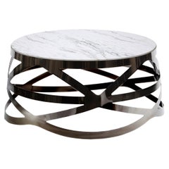 Modern Round Marble Coffee Table, Crown Royal