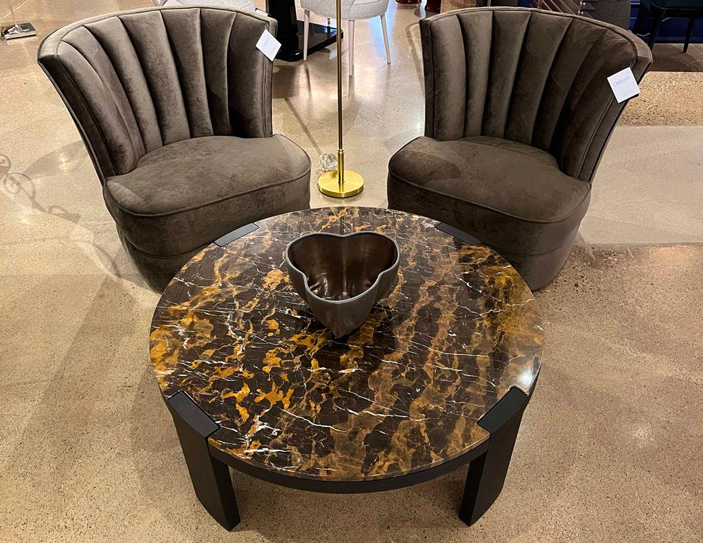 Modern Round Marble Top Coffee Table 11