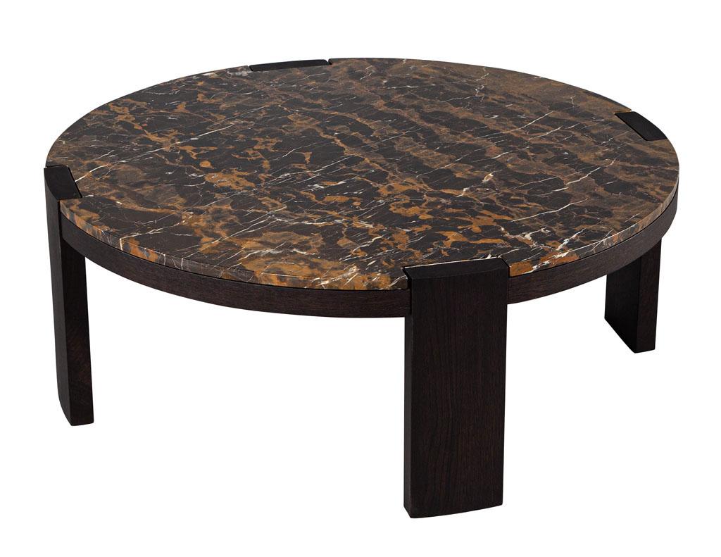Italian Modern Round Marble Top Coffee Table