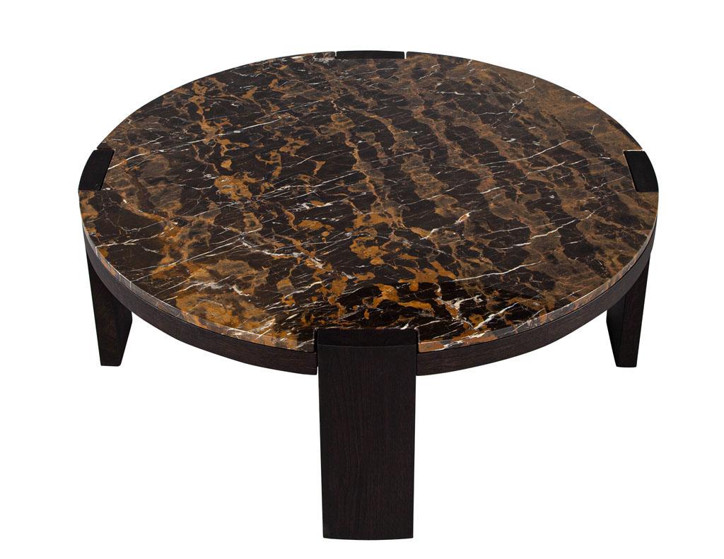 Modern Round Marble Top Coffee Table For Sale at 1stDibs