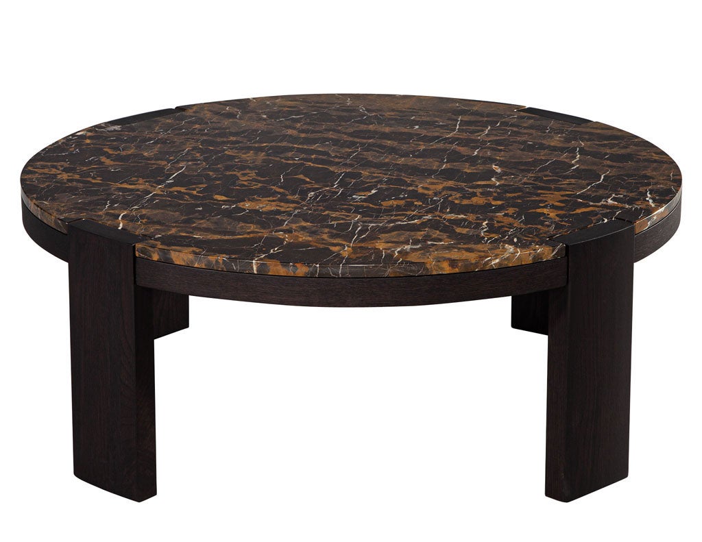 Modern Round Marble Top Coffee Table For Sale at 1stDibs
