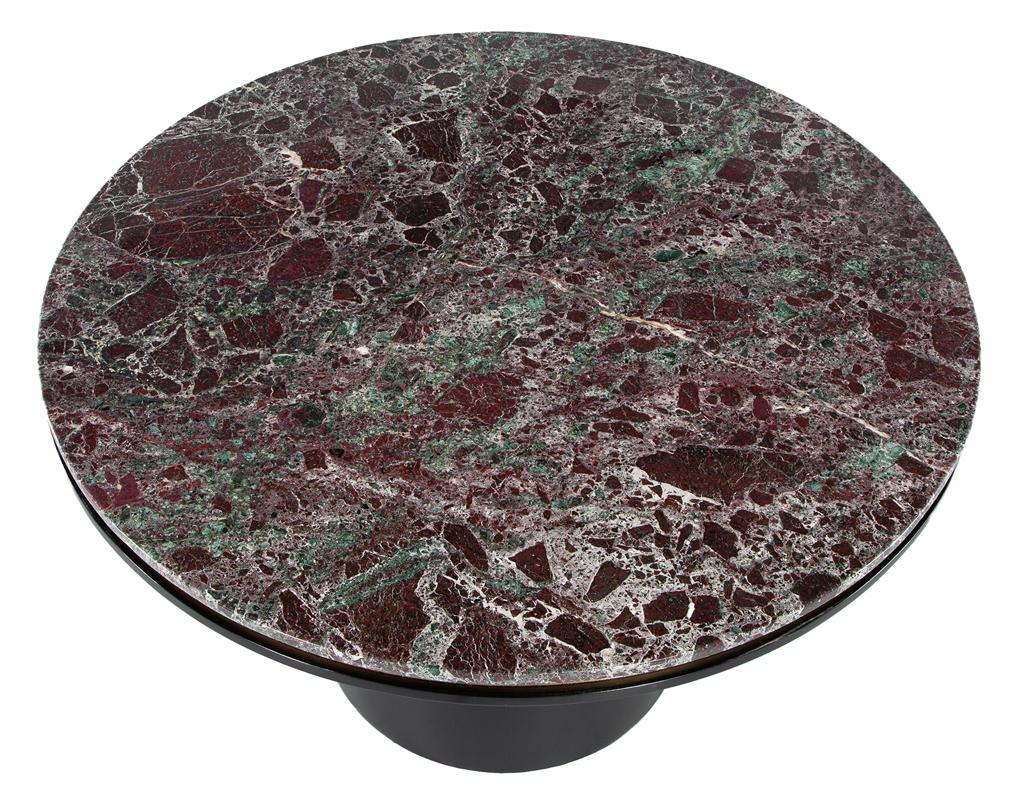 American Modern Round Marble Top Dining Table For Sale