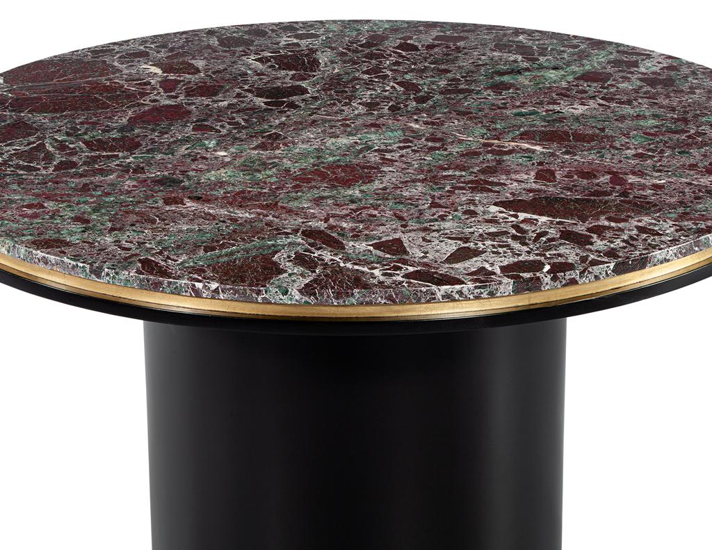 Modern Round Marble Top Dining Table In Good Condition For Sale In North York, ON
