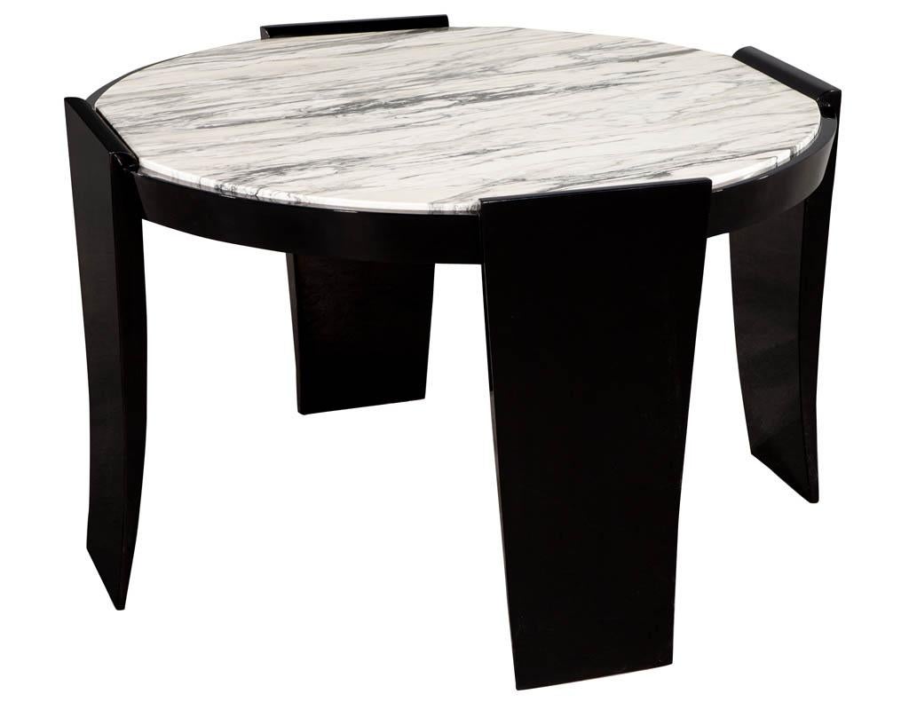 Modern Round Marble Top Foyer Table For Sale 1
