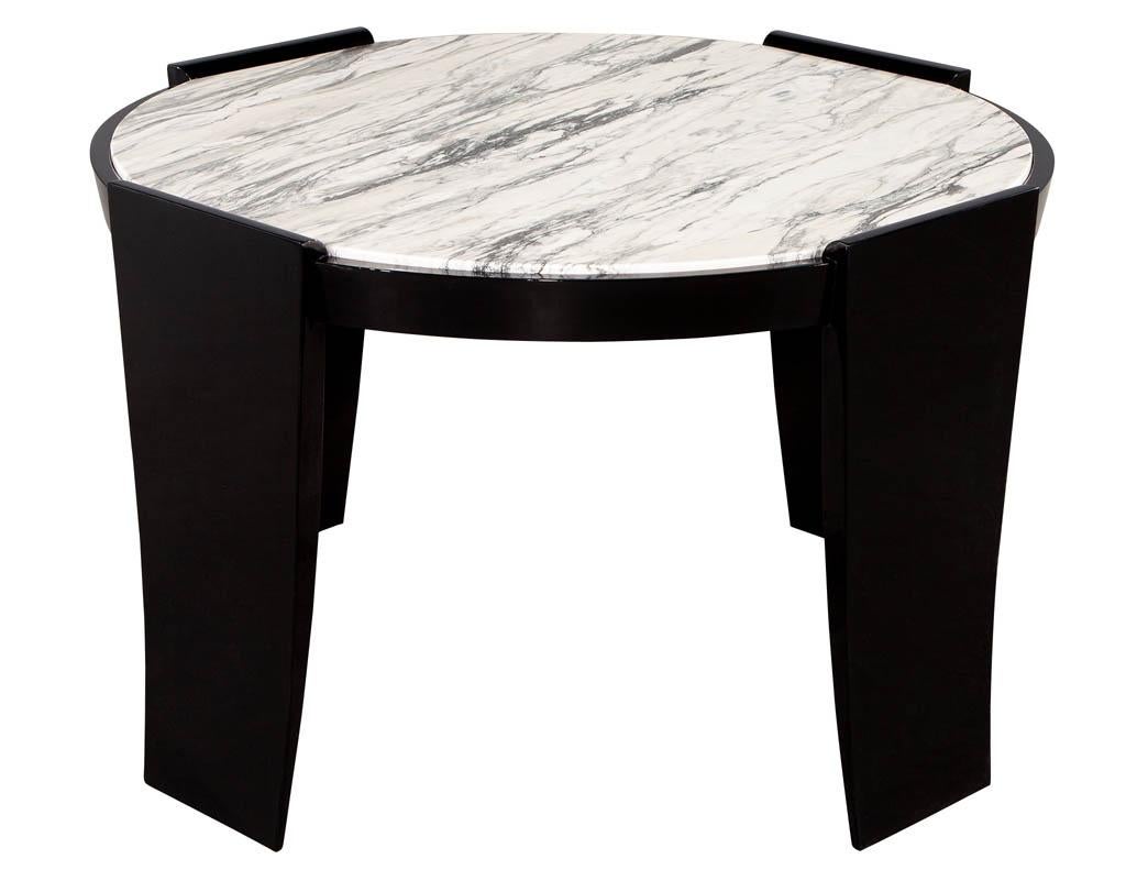 Modern Round Marble Top Foyer Table For Sale 2