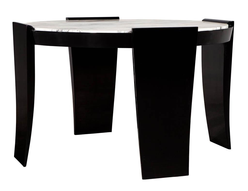 Modern Round Marble Top Foyer Table For Sale 6