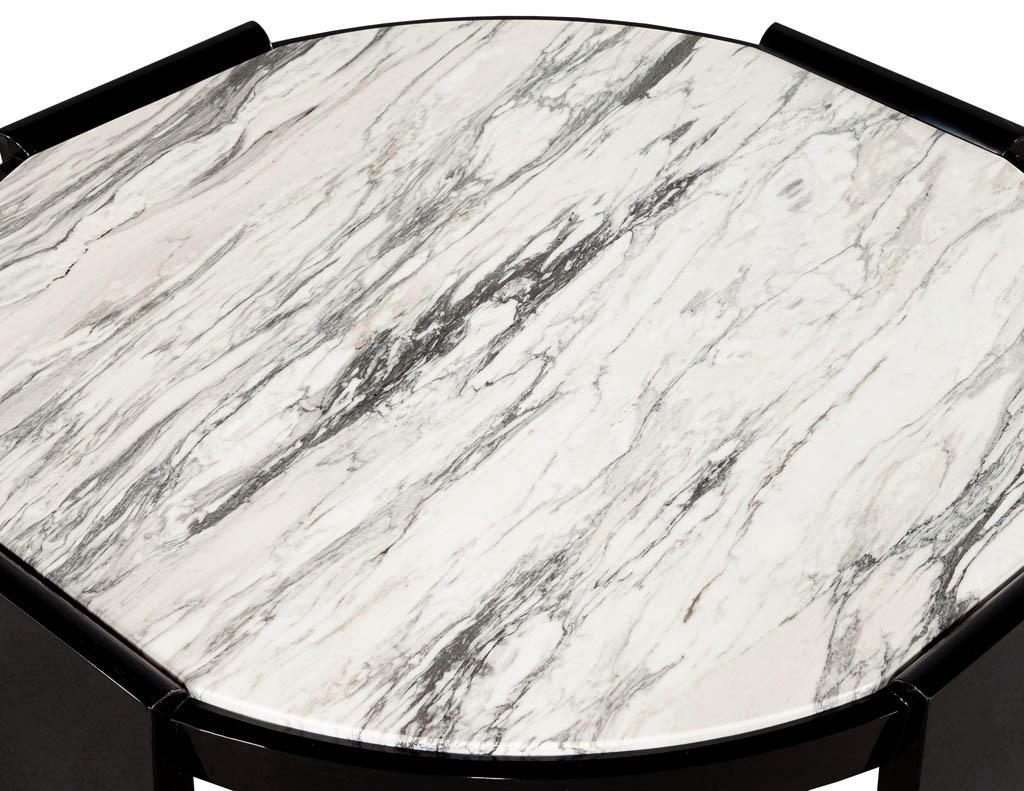 American Modern Round Marble Top Foyer Table For Sale