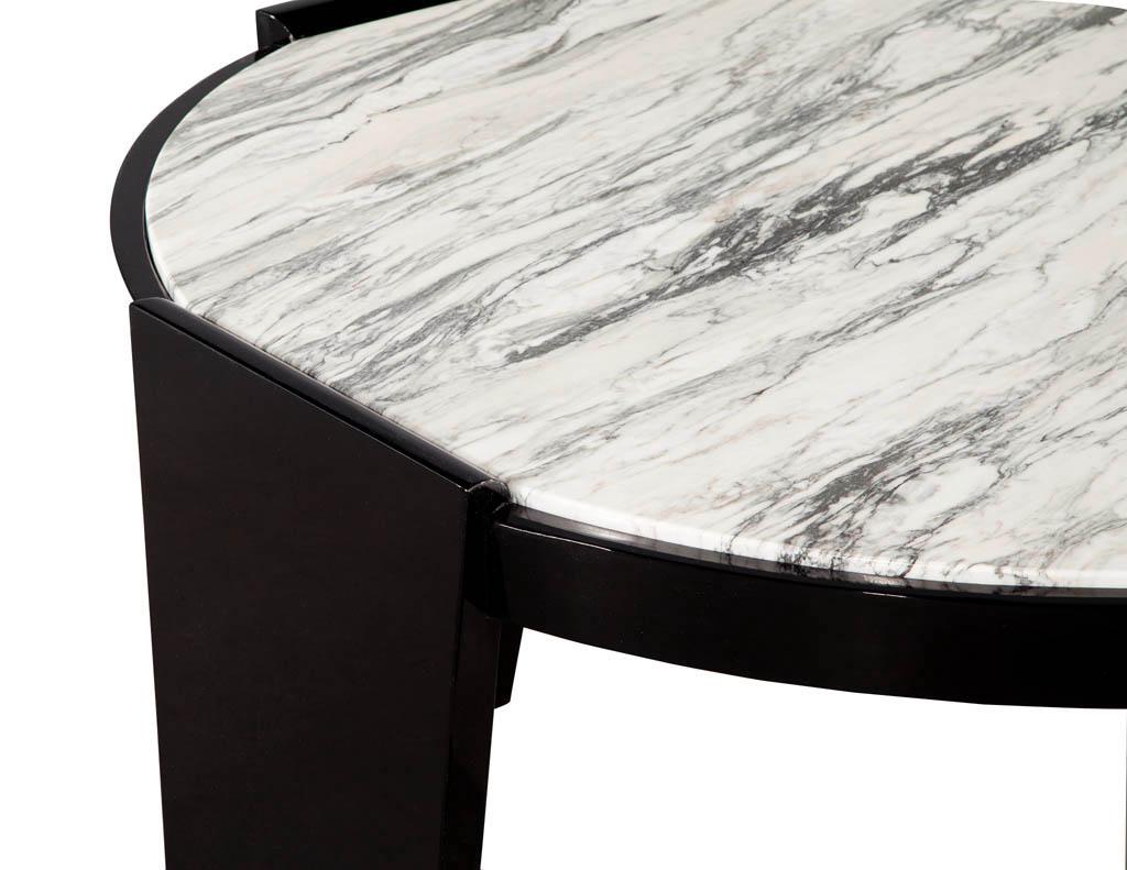 Modern Round Marble Top Foyer Table In New Condition For Sale In North York, ON