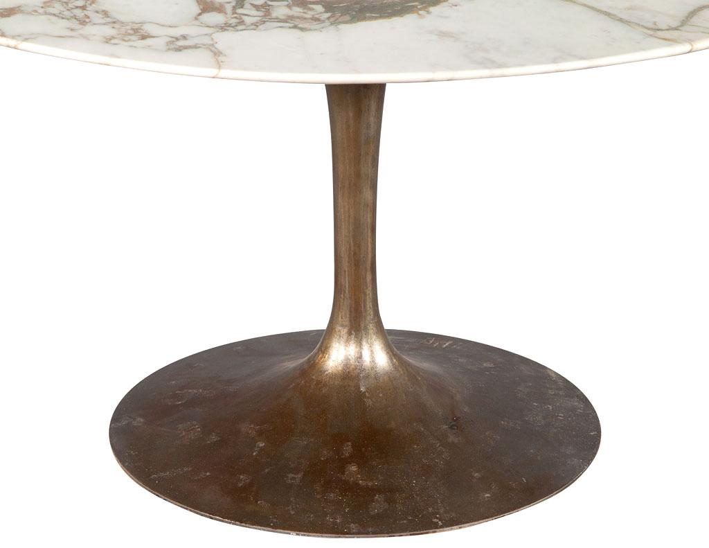 Mid-Century Modern Modern Round Marble Top Table Eero Saarinen Pedestal Table