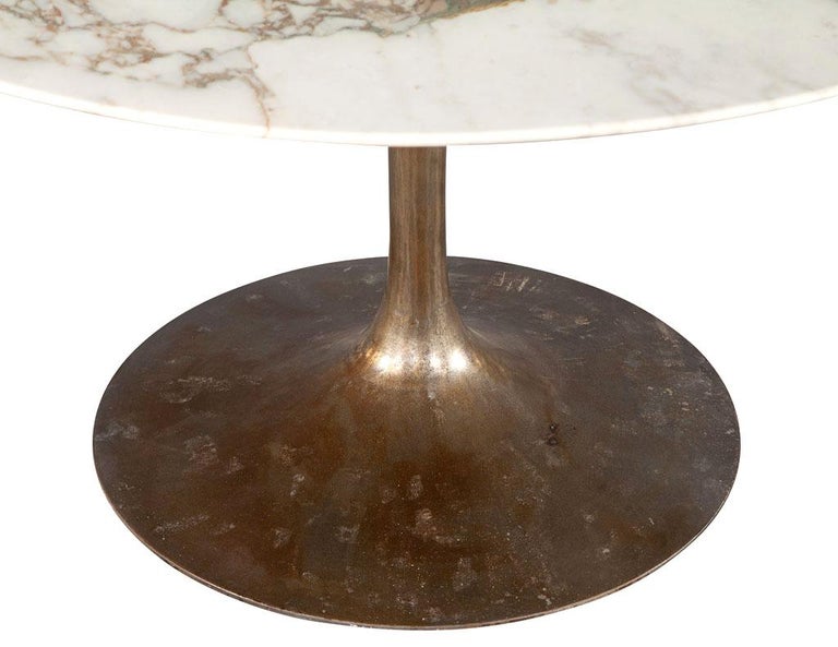 Italian Modern Round Marble Top Table Eero Saarinen Pedestal Table For Sale