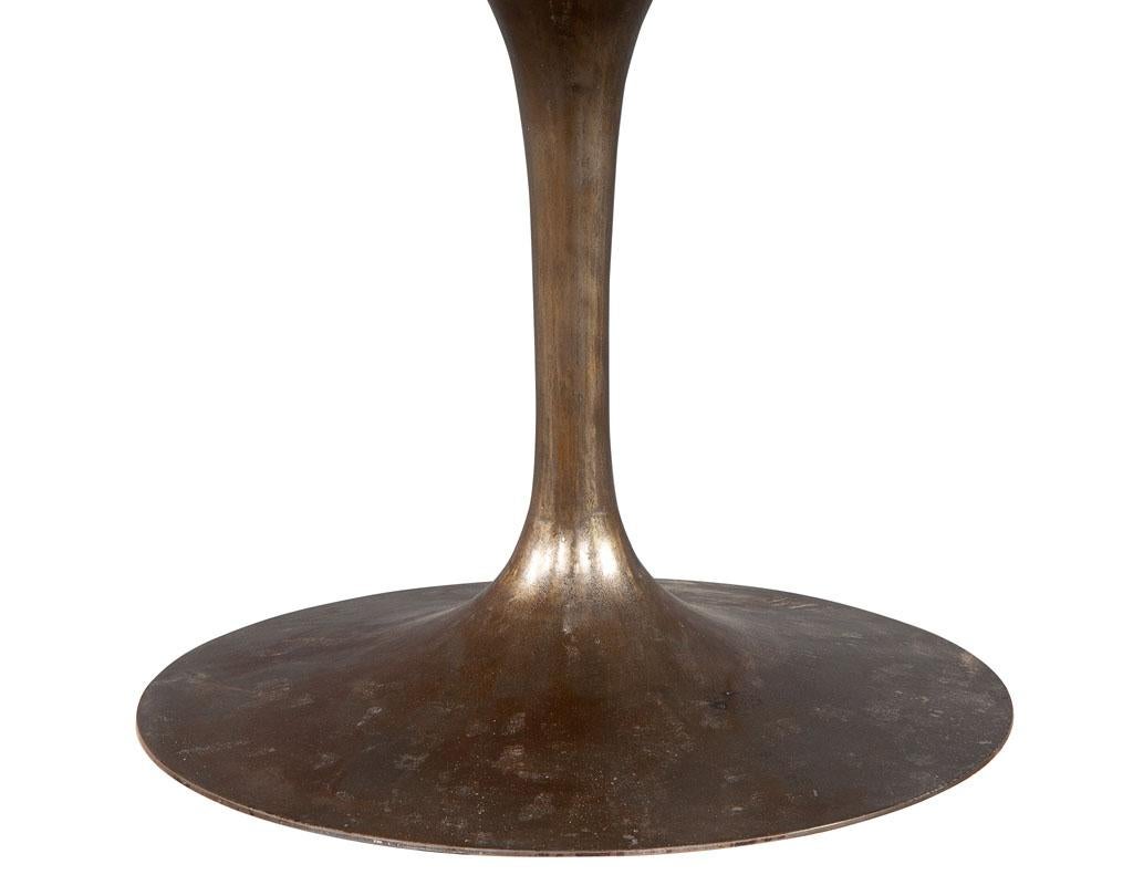 Metal Modern Round Marble Top Table Eero Saarinen Pedestal Table