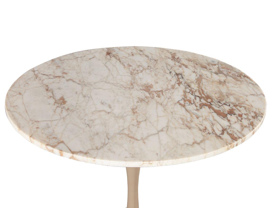 Late 20th Century Modern Round Marble Top Table in the Style of Eero Saarinen Pedestal Table