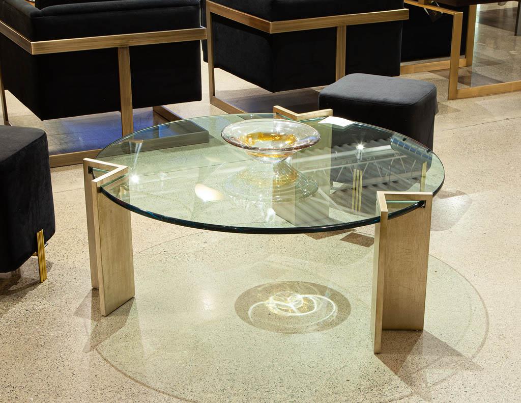 Mid-Century Modern Modern Round Metal and Glass Coffee Table by Pace Collection For Sale