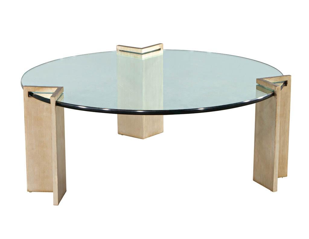 Modern Round Metal and Glass Coffee Table by Pace Collection In Good Condition For Sale In North York, ON