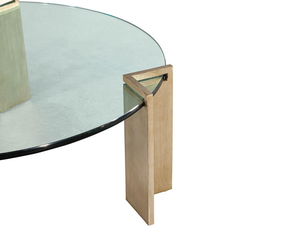 Modern Round Metal and Glass Coffee Table by Pace Collection For Sale 3