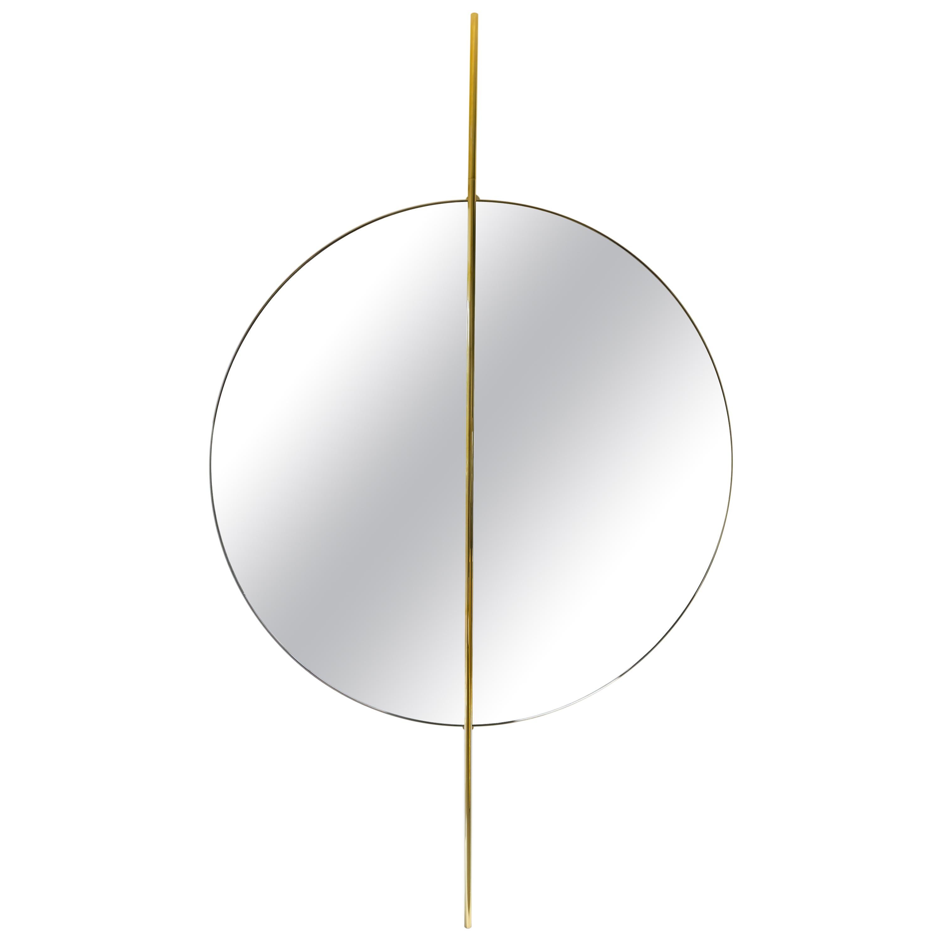 Modern Round Decorative Mirror by Nobe Italia Golden Finish