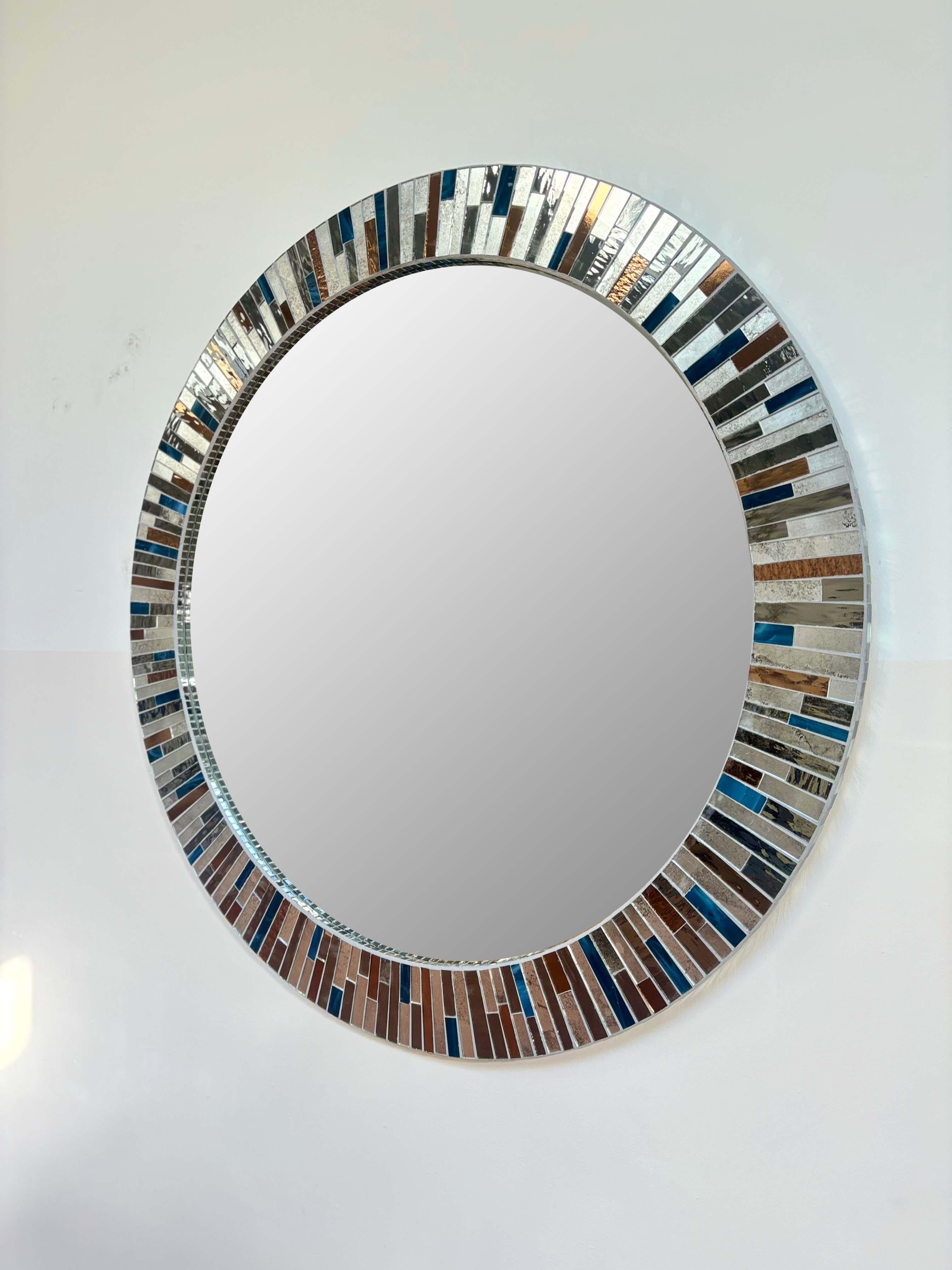 American Modern Round Mirror by Ercole Home For Sale