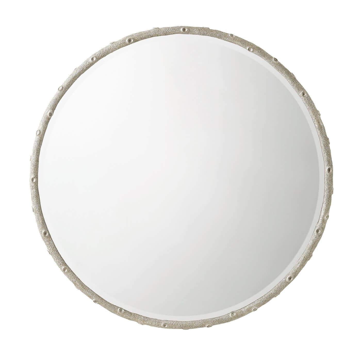 Organic Modern Modern Round Naturalistic Mirror For Sale