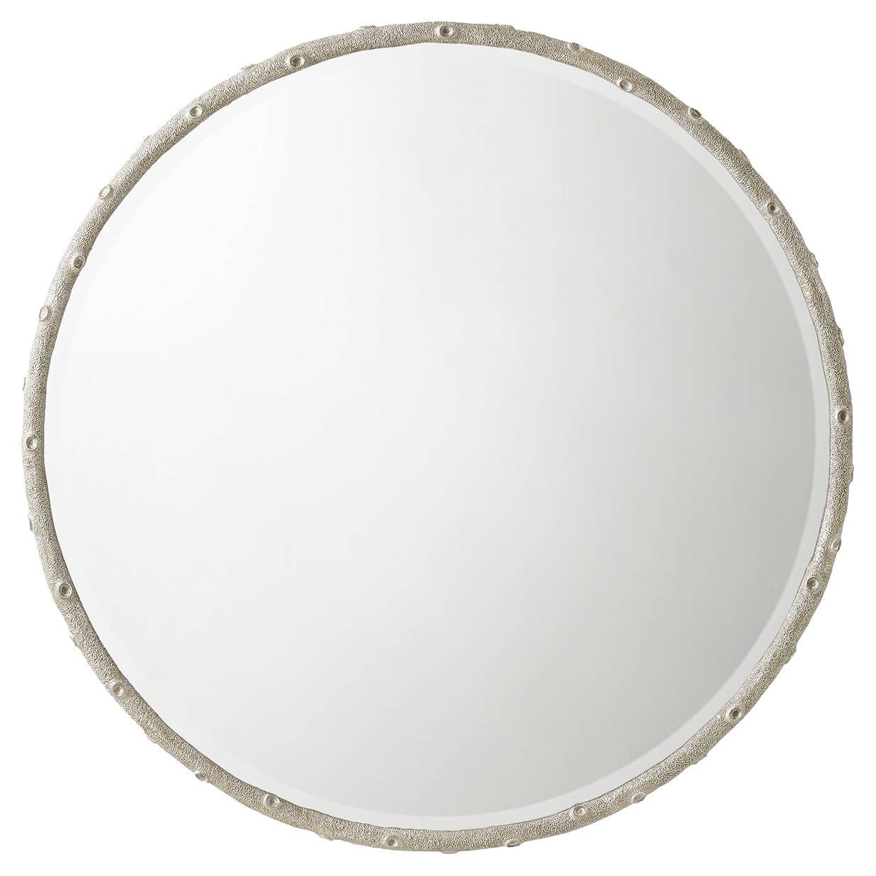 Modern Round Naturalistic Mirror For Sale