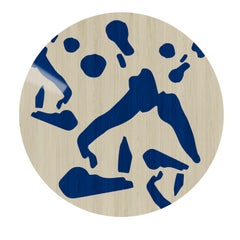 Minimal Modern Round Nightstand Bedside Table Wood One Drawer