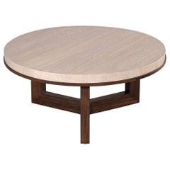 Tavolino moderno rotondo in Oak e Noce
