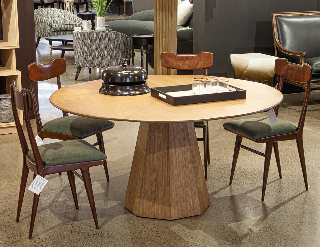 Modern Round Oak Dining Table For Sale 5