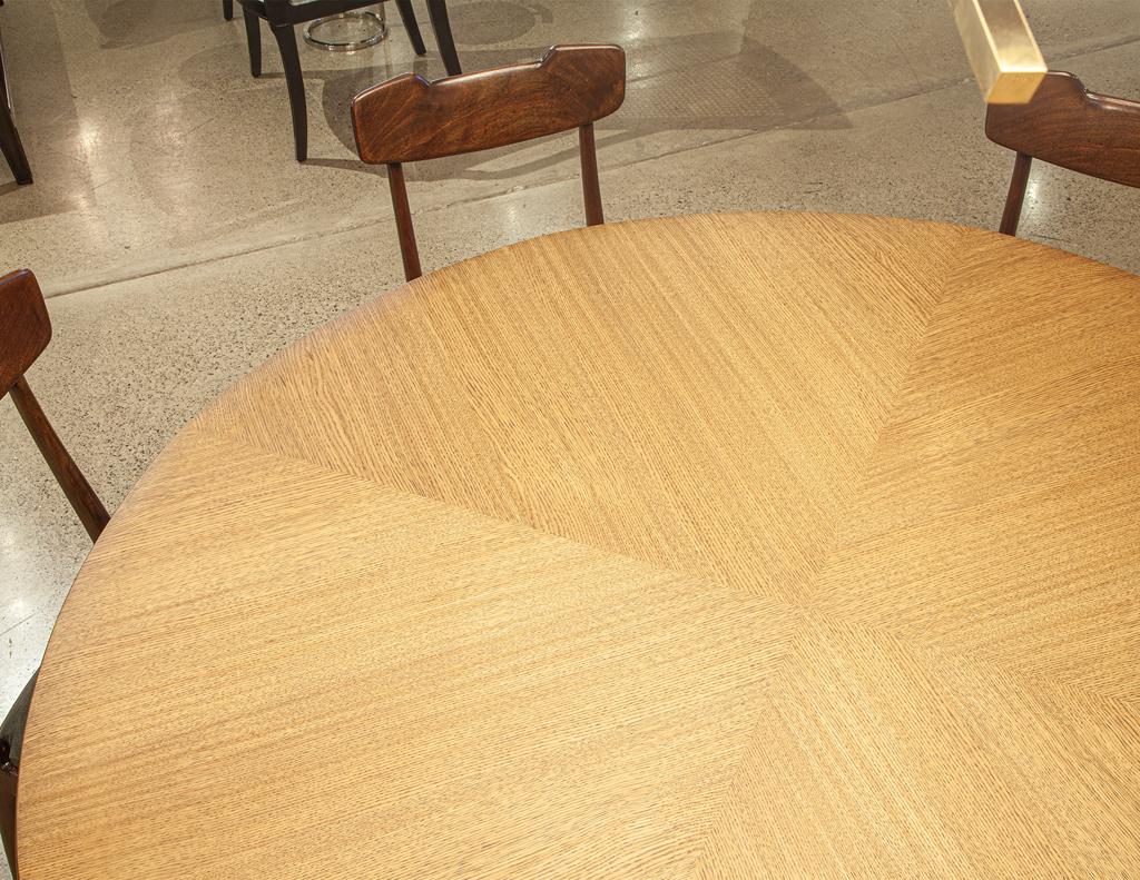 Modern Round Oak Dining Table For Sale 7