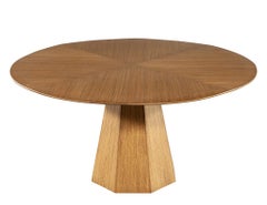 Modern Round Oak Dining Table