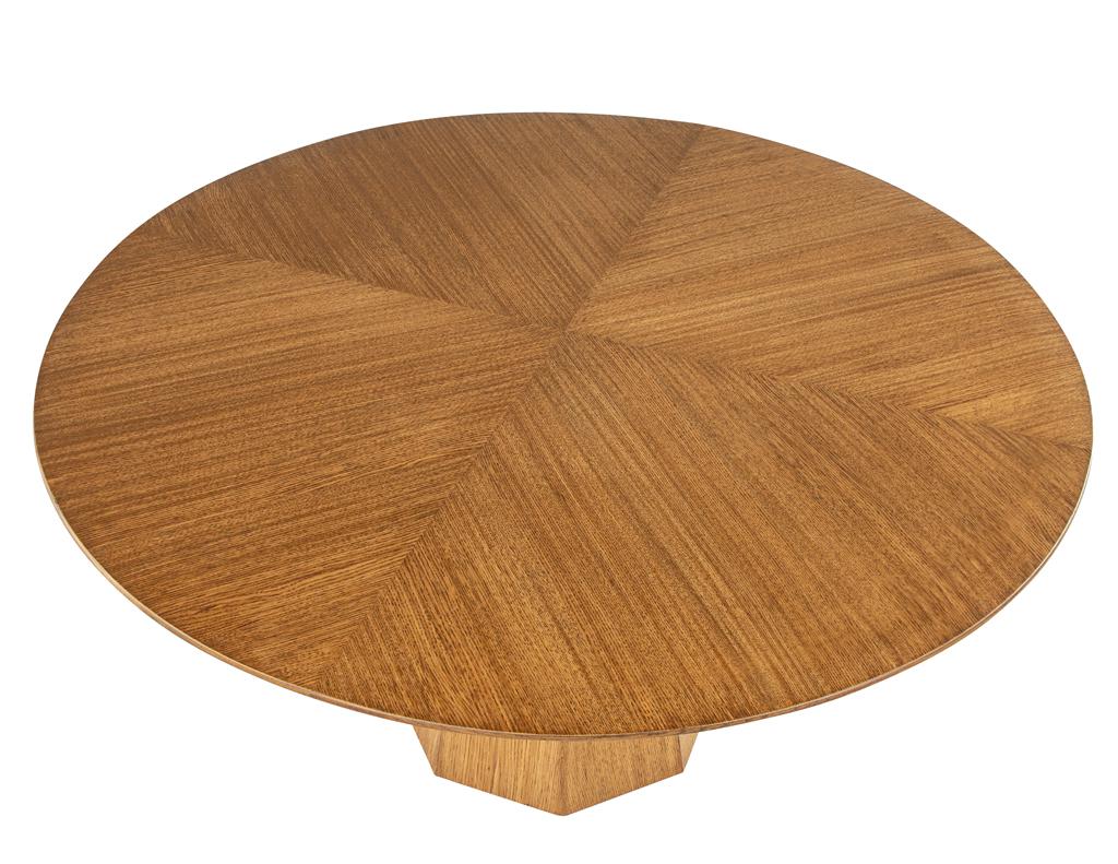 Canadian Modern Round Oak Dining Table For Sale