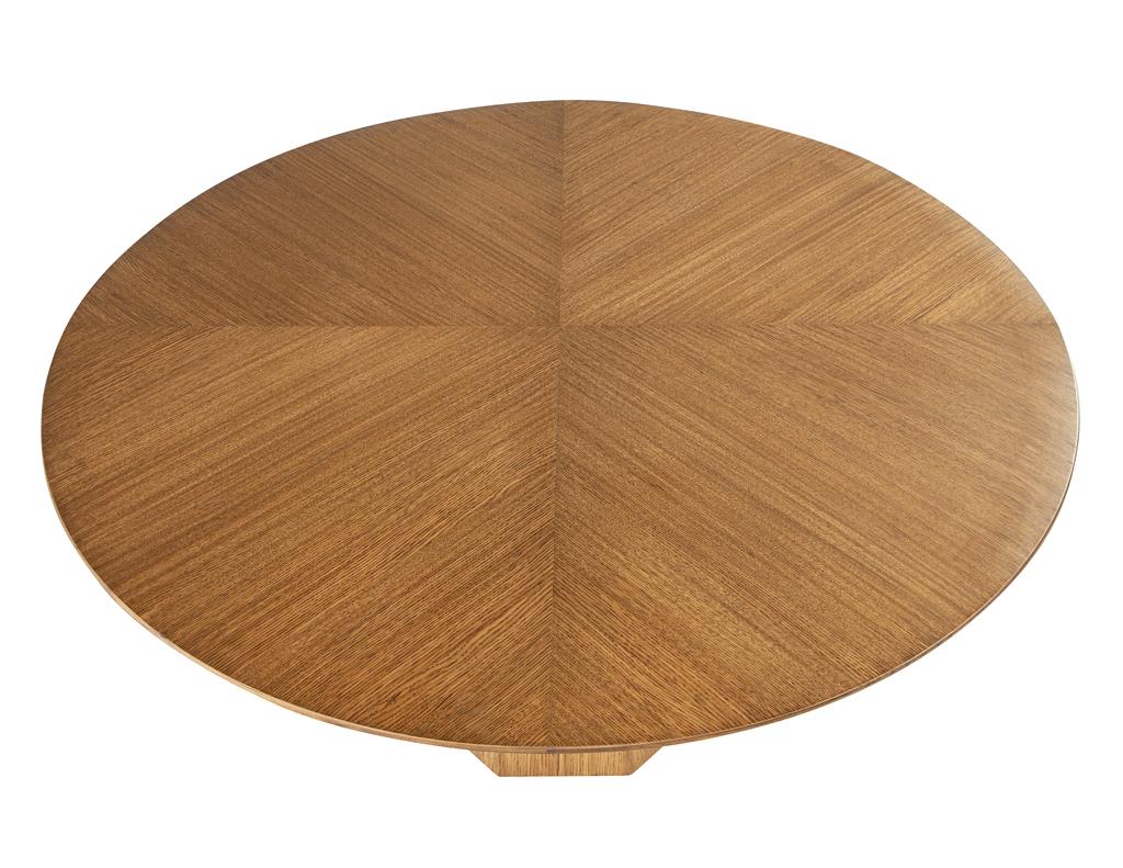 Modern Round Oak Dining Table For Sale 1