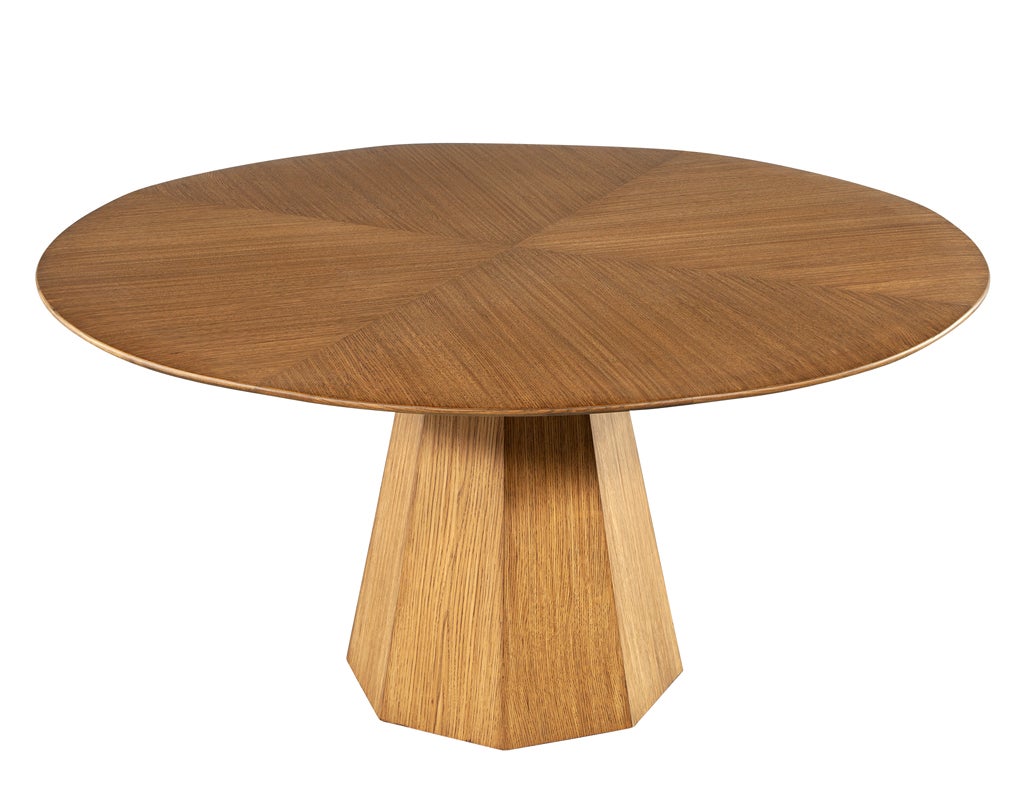 Modern Round Oak Dining Table For Sale