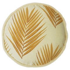 Modern Round Patterned Throw Pillow Yellow "Bamboo" by Evolution21