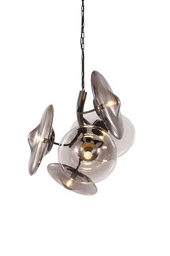 Lustre moderne à pendentif rond, finition bronze patiné foncé, collection Blossom